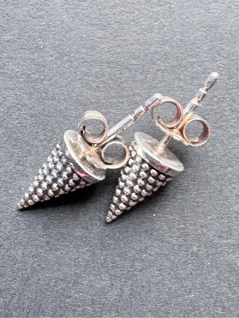 Thomas Sabo 925 Sterling Silver Textured Cone Spike Stud Earrings 2g